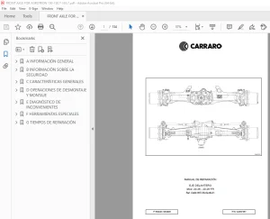 Carraro Mod. 20.26 - 20.26 FR Eje Delantero Manual de Reparacion PDF