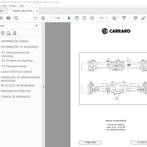 Carraro Mod. 20.26 - 20.26 FR PONTE DA FRENTE MANUAL DE REPARAÇÃO PDF