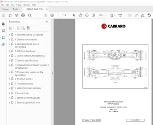 Carraro Mod. 20.49 Assale Anteriore Manuale Di Riparazione - PDF DOWNLOAD