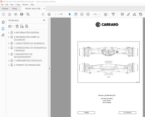 Carraro Mod. 20.49 EJE DELANTERO MANUAL DE REPARACIÓN PDF