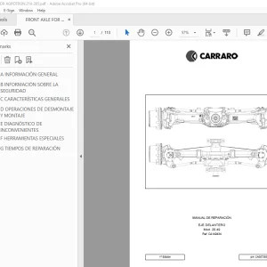 Carraro Mod. 20.49 EJE DELANTERO MANUAL DE REPARACIÓN PDF