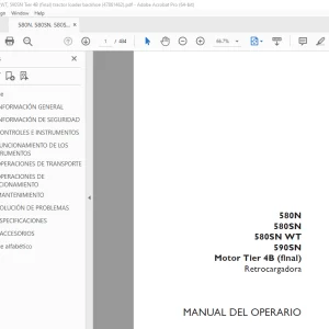 Case 580N 580SN 580SN WT 590SN Motor Tier 4B (final) Retrocargadora Manual del Operario 47861462 PDF