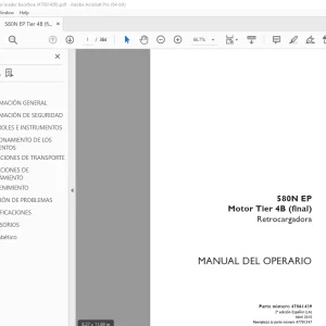 Case 580N EP Motor Tier 4B (final) Retrocargadora Manual del Operario 47861439 PDF