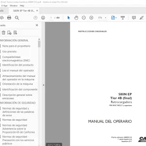 Case 580N EP Tier 4B (final) Retrocargadora Manual del Operario 48095135 PDF