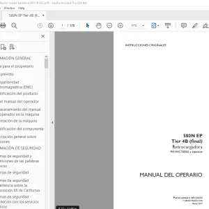 Case 580N EP Tier 4B (final) Retrocargadora Manual del Operario 48116103 PDF