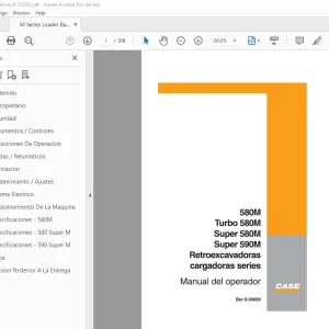 Case 580М Turbo580M Super580M Super590M cargadoras Manual del operador (6-25020) PDF