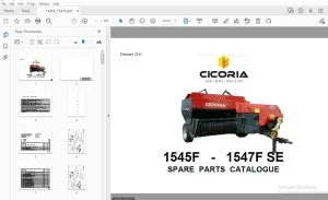 Cicoria Square Balers 1545F SE-1547F SE Parts Manual - PDF