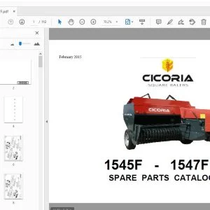 Cicoria Square Balers 1545F SE-1547F SE Parts Manual - PDF