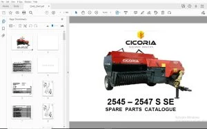 Cicoria Square Balers 2545-2547 S SE Parts Manual - PDF