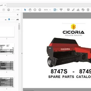 Cicoria Square Balers 8747S-8749S Parts Manual - PDF