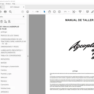Deutz-Fahr AGROPLUS 60 AGROPLUS 70 AGROPLUS 80 Manual de Taller PDF