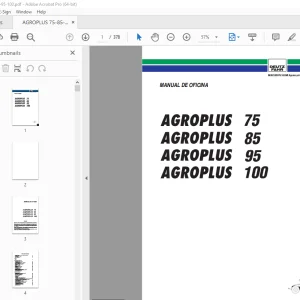 Deutz Fahr AGROPLUS 75 AGROPLUS 85 AGROPLUS 95 AGROPLUS 100 Manual de Oficina PDF