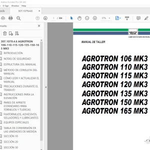 Deutz Fahr AGROTRON 106MK3 110MK3 115MK3 120MK3 135MK3 150MK3 165MK3 Manual de Taller PDF