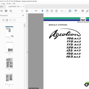 Deutz Fahr AGROTRON 106 1103 115 120 135 150 165MK3 Manuale d'Officina PDF