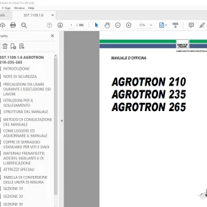 Deutz Fahr AGROTRON 210 AGROTRON 235 AGROTRON 265 MANUALE D'OFFICINA PDF