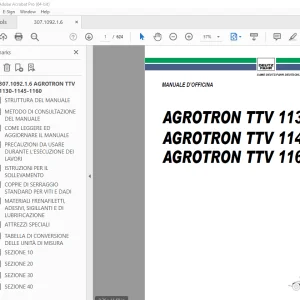 Deutz Fahr AGROTRON TTV 1130 AGROTRON TTV 1145 AGROTRON TTV 1160 MANUALE D'OFFICINA PDF