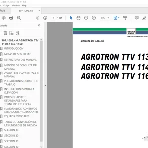 Deutz-Fahr AGROTRON TTV 1130 AGROTRON TTV 1145 AGROTRON TTV 1160 Manual de Taller PDF