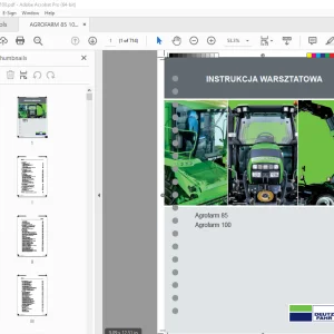 Deutz Fahr Agrofarm 85 Agrofarm 100 INSTRUKCJA WARSZTATOWA PDF