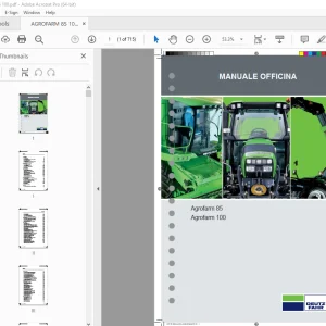 Deutz Fahr Agrofarm 85 Agrofarm 100 MANUALE OFFICINA - PDF DOWNLOAD