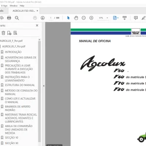 Deutz Fahr Agrolux F50 Agrolux F60 Agrolux F70 Agrolux F80 Manual de Oficina PDF