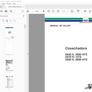 Deutz-Fahr Cosechadora 5650 H, 5660 HTS 5670 H HTS 5680 H, 5690 HTS Manual de Taller PDF