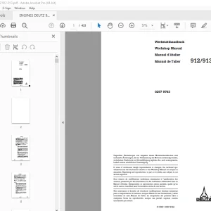 Deutz Fahr Engine 912/913 Manual de Taller 0297 9763 - PDF DOWNLOAD