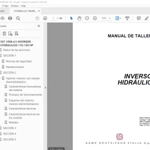 Deutz-Fahr INVERSOR HYDRAULICO 110-130 HP Manual de Taller PDF