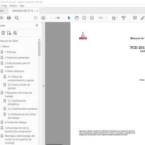 Deutz TCD 2013 4V Industria Manual de Taller 0312 3134 - PDF DOWNLOAD