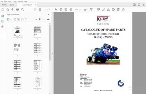FARMET G (GX) – 550 NS SHARE STUBBLE PLOUGH PARTS MANUAL - PDF
