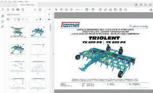 FARMET TRIOLENT TX 600 PS TX 800 PS PARTS MANUAL - PDF