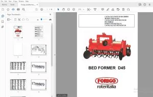 FORIGO BED FORMER D45 PARTS MANUAL - PDF