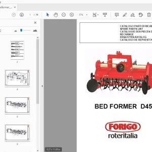 FORIGO BED FORMER D45 PARTS MANUAL - PDF