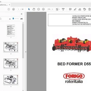 FORIGO BED FORMER D55 PARTS MANUAL - PDF