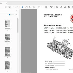 Famarol Agregat Uprawowy U767 INSTRUKCJA OBSŁUGI KATALOG CZĘŚCI - PDF