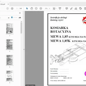 Famarol Kosiarka Rotacyjna Mewa 1.85 Instrukcja obsługi Katalog części - PDF