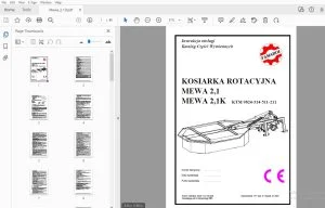 Famarol Kosiarka Rotacyjna Mewa 2.10 Instrukcja obsługi Katalog Części Wymiennych - PDF