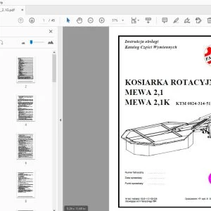 Famarol Kosiarka Rotacyjna Mewa 2.10 Instrukcja obsługi Katalog Części Wymiennych - PDF