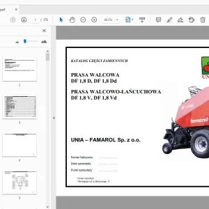 Famarol Prasa Walcowa DF 1.8 Parts Manual - PDF