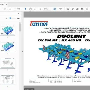 Farmet DUOLENT DX 380 NS DX 460 NS DX 550 NS PARTS MANUAL - PDF
