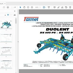 Farmet Duolent DX 600 PS DX 800 PS Parts Manual - PDF