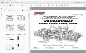 Farmet KOMPAKTOMAT K500PS, K600PS, K700PS, K800PS Parts Manual - PDF