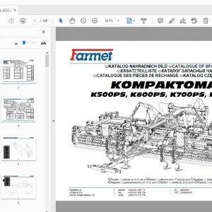 Farmet KOMPAKTOMAT K500PS, K600PS, K700PS, K800PS Parts Manual - PDF