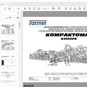 Farmet Kompaktomat K1000PS Parts Manual - PDF