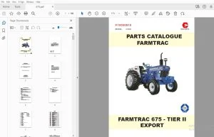 Farmtrac 675-Tier II Export Parts Manual - PDF