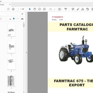 Farmtrac 675-Tier II Export Parts Manual - PDF