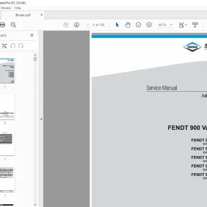 Fendt 900 Vario Gen6 Tractors DANA 980 Axle Service Manual - PDF DOWNLOAD