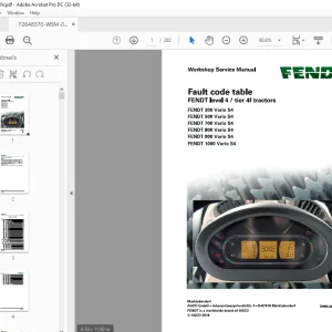 Fendt Level 4 Tier 4f Tractors Fault Code Table Service Manual_72648370
