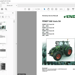 Fendt Tractor 500 Vario S4 VIN 435-438 Workshop Service Manual