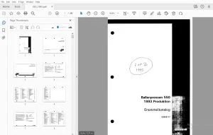 Fortschritt Case IH 550 Ballenpressen 1993 Produktion Ersatzteilkatalog 02935117 - PDF