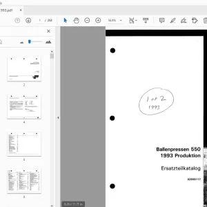 Fortschritt Case IH 550 Ballenpressen 1993 Produktion Ersatzteilkatalog 02935117 - PDF
